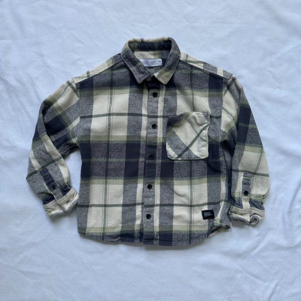 Zara Kids Plaid Flannel Overshirt 6–7 Years